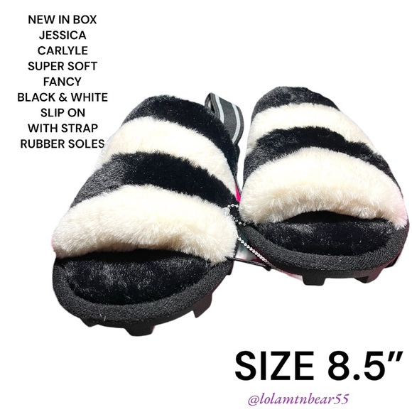 NEW IN BOX JESSICA CARLYLE SUPER SOFT FANCY BLK/WHITE SLIP ON SLING BACK SHOES - Picture 11 of 16